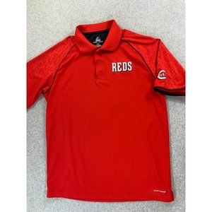 Cincinnati Reds Majestic Cool Base Baseball Polo Shirt (Men's Large) Red‎